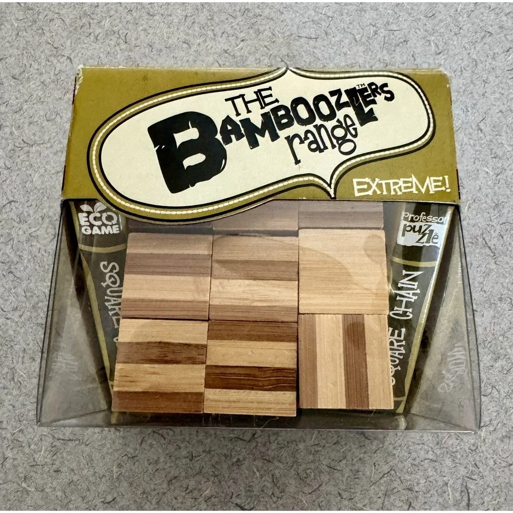 BAMBOOZLER'S RANGE EXTREME Square Chain Classic Wooden Puzzle Game (Ages 4-up)